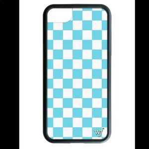 wildflower iphone 6/7/8 blue checkered phone case